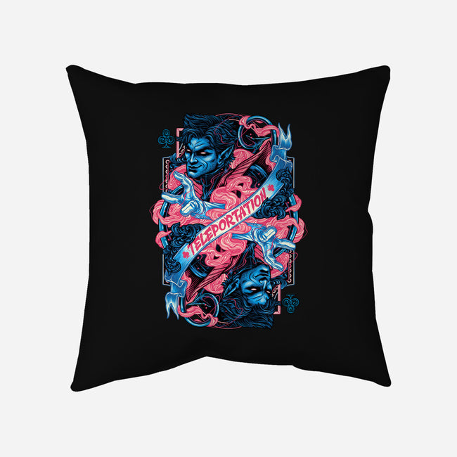 Teleportation Card-None-Non-Removable Cover w Insert-Throw Pillow-glitchygorilla