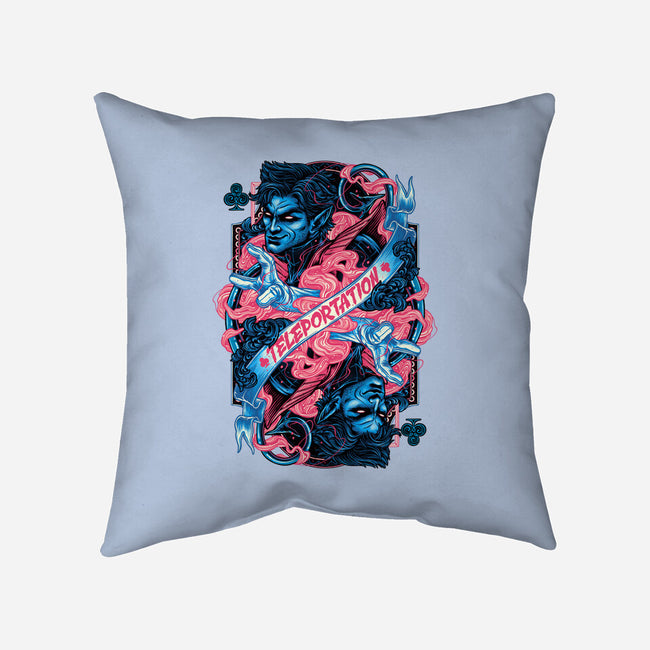 Teleportation Card-None-Removable Cover w Insert-Throw Pillow-glitchygorilla