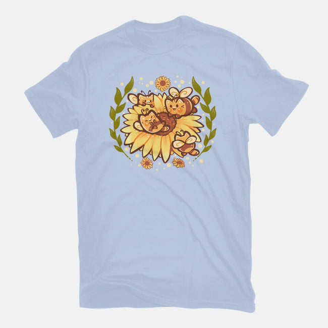 Sunflower Cat Bee-Unisex-Basic-Tee-TechraNova