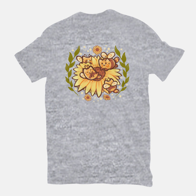 Sunflower Cat Bee-Unisex-Basic-Tee-TechraNova