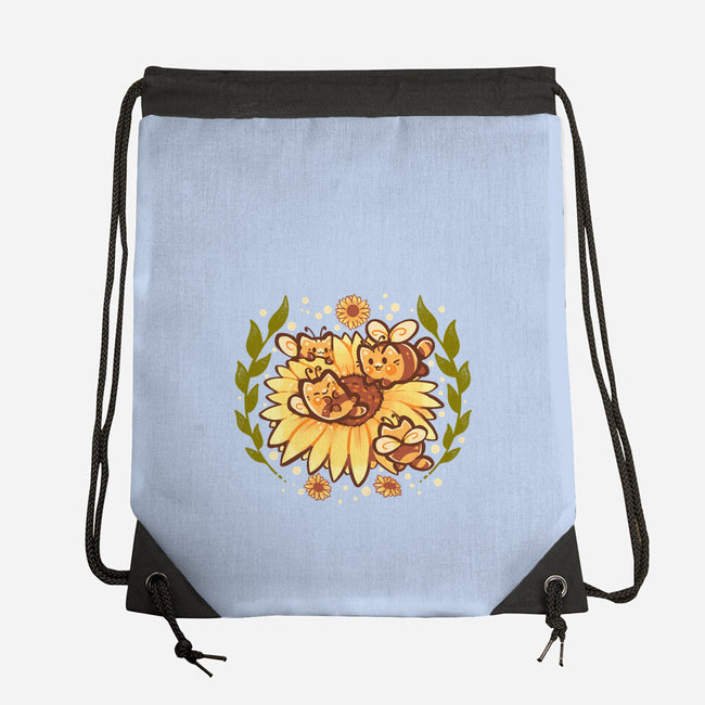 Sunflower Cat Bee-None-Drawstring-Bag-TechraNova