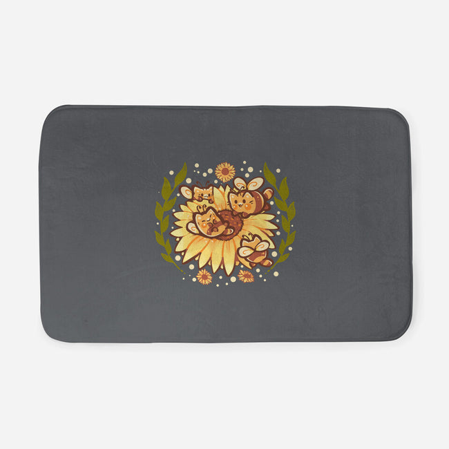 Sunflower Cat Bee-None-Memory Foam-Bath Mat-TechraNova