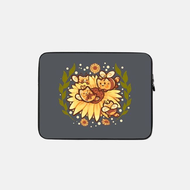 Sunflower Cat Bee-None-Zippered-Laptop Sleeve-TechraNova