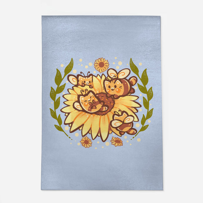 Sunflower Cat Bee-None-Indoor-Rug-TechraNova