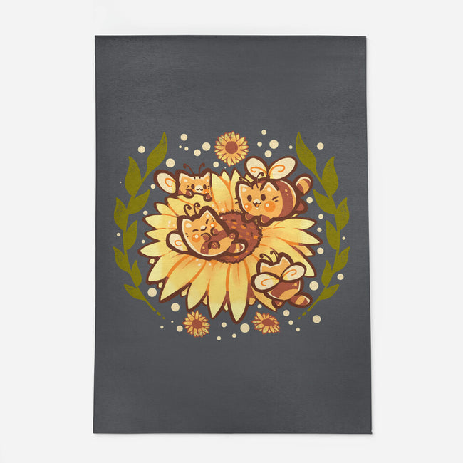 Sunflower Cat Bee-None-Outdoor-Rug-TechraNova