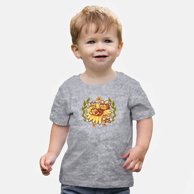 Sunflower Cat Bee-Baby-Basic-Tee-TechraNova