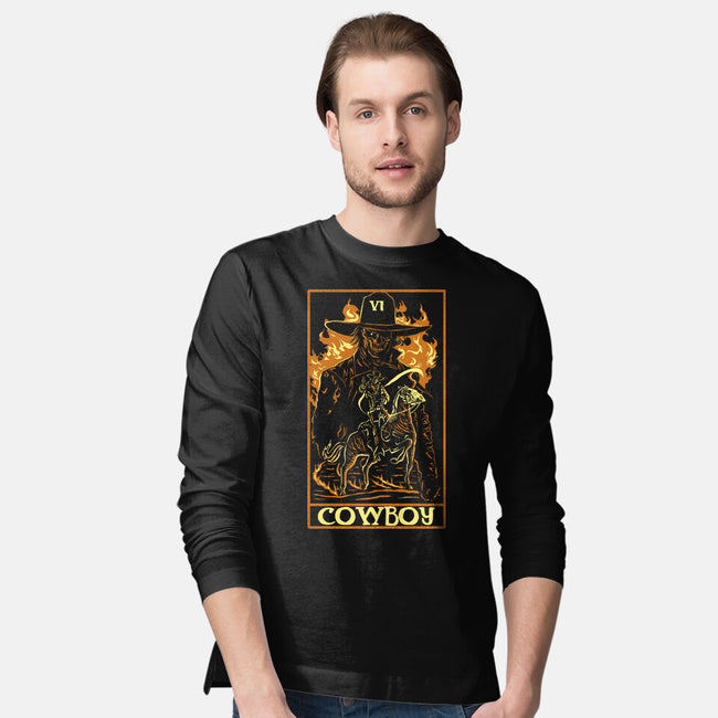 Cowboy Tarot Card-Mens-Long Sleeved-Tee-naomori