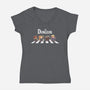 The Dungeon-Womens-V-Neck-Tee-2DFeer