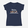 The Dungeon-Womens-V-Neck-Tee-2DFeer