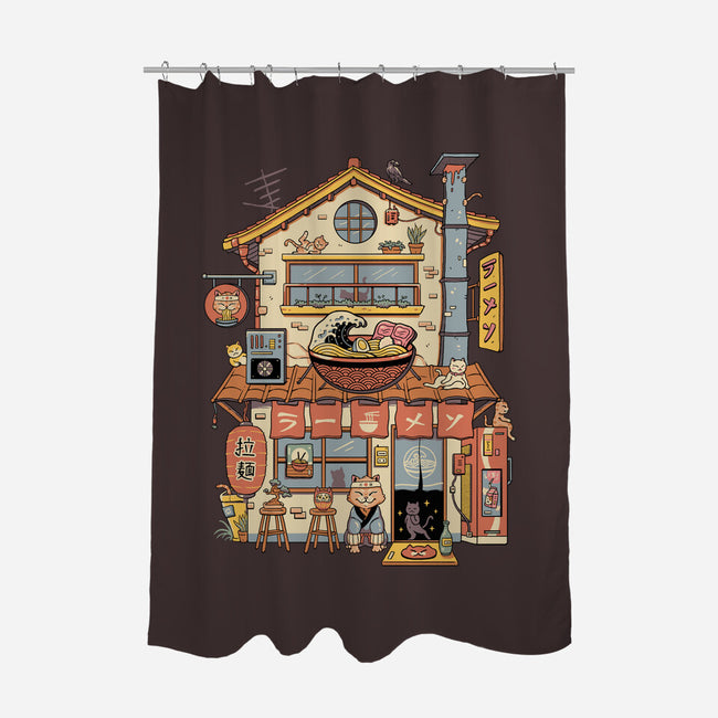 Ramen Neko House-None-Polyester-Shower Curtain-vp021