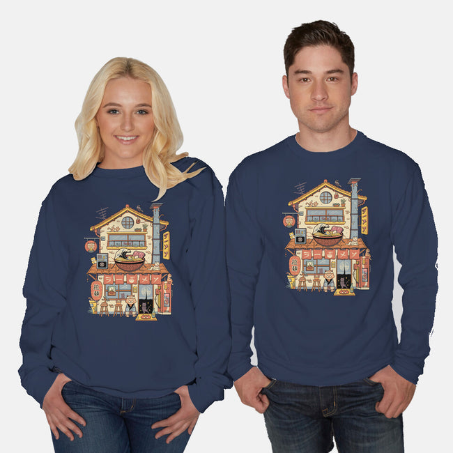 Ramen Neko House-Unisex-Crew Neck-Sweatshirt-vp021