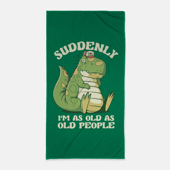 Old People Dinosaur-None-Beach-Towel-tobefonseca