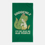 Old People Dinosaur-None-Beach-Towel-tobefonseca