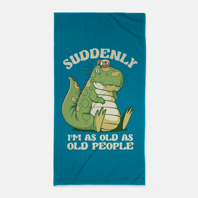 Old People Dinosaur-None-Beach-Towel-tobefonseca