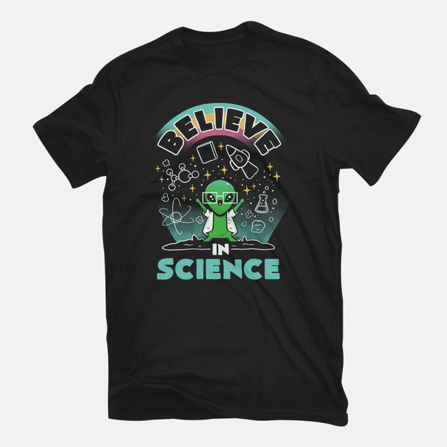 Believe In Science Alien-Womens-Fitted-Tee-tobefonseca