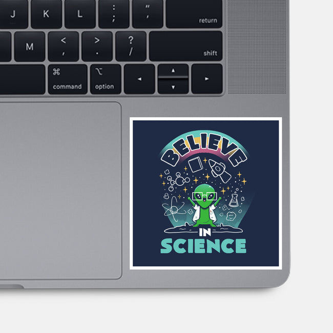 Believe In Science Alien-None-Glossy-Sticker-tobefonseca