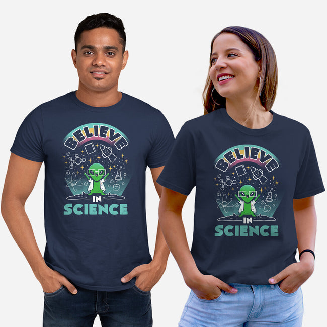 Believe In Science Alien-Unisex-Basic-Tee-tobefonseca