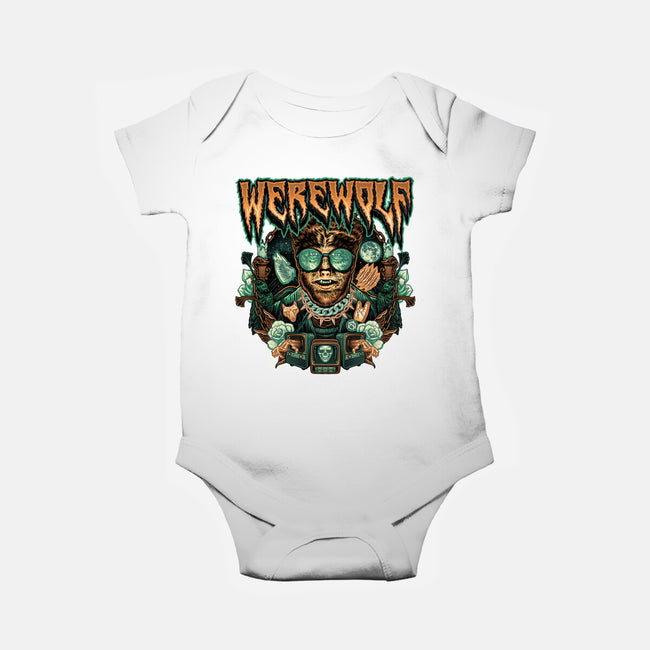 Punk Wolf-Baby-Basic-Onesie-glitchygorilla