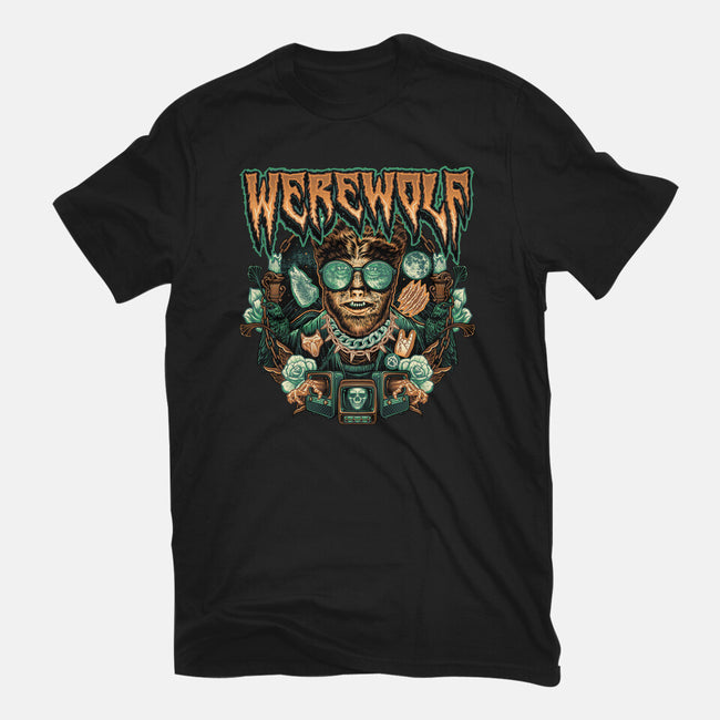 Punk Wolf-Womens-Fitted-Tee-glitchygorilla