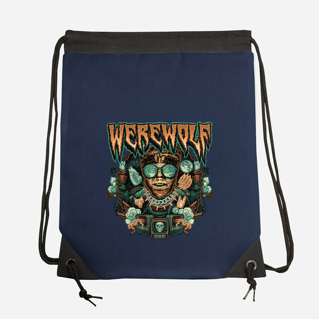 Punk Wolf-None-Drawstring-Bag-glitchygorilla