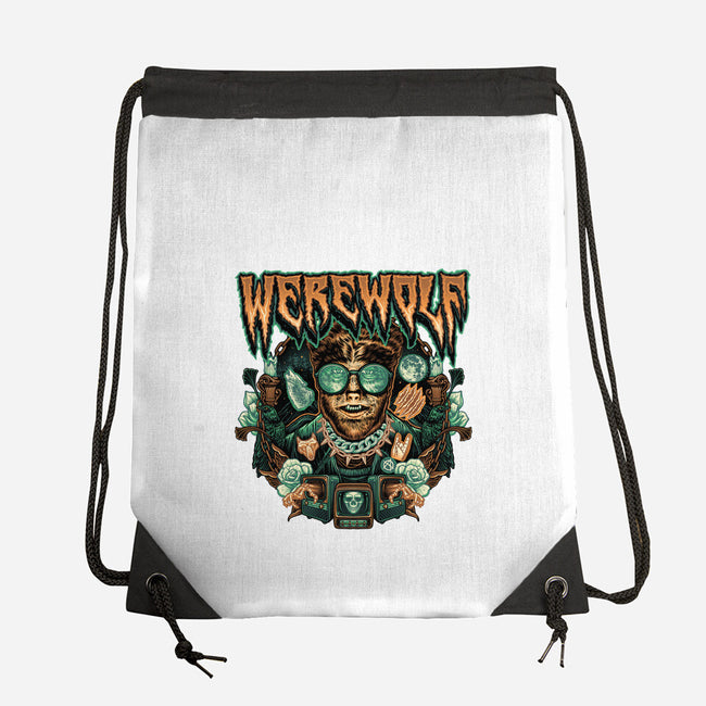 Punk Wolf-None-Drawstring-Bag-glitchygorilla