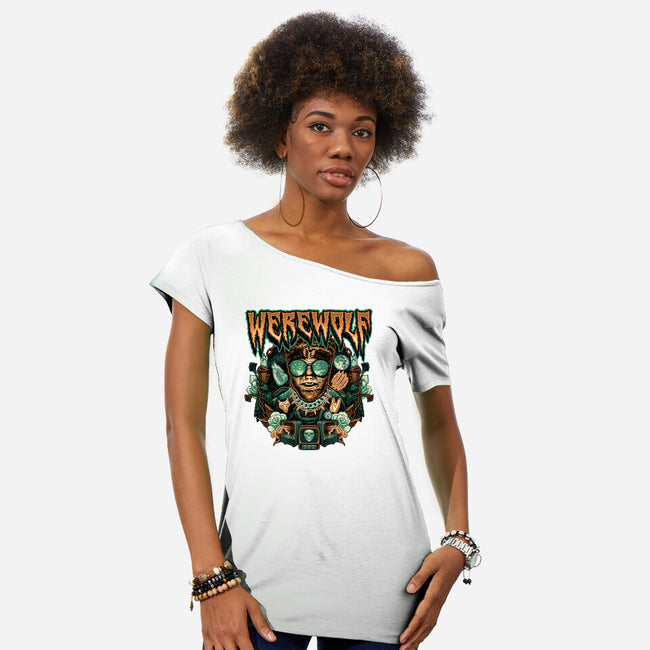 Punk Wolf-Womens-Off Shoulder-Tee-glitchygorilla