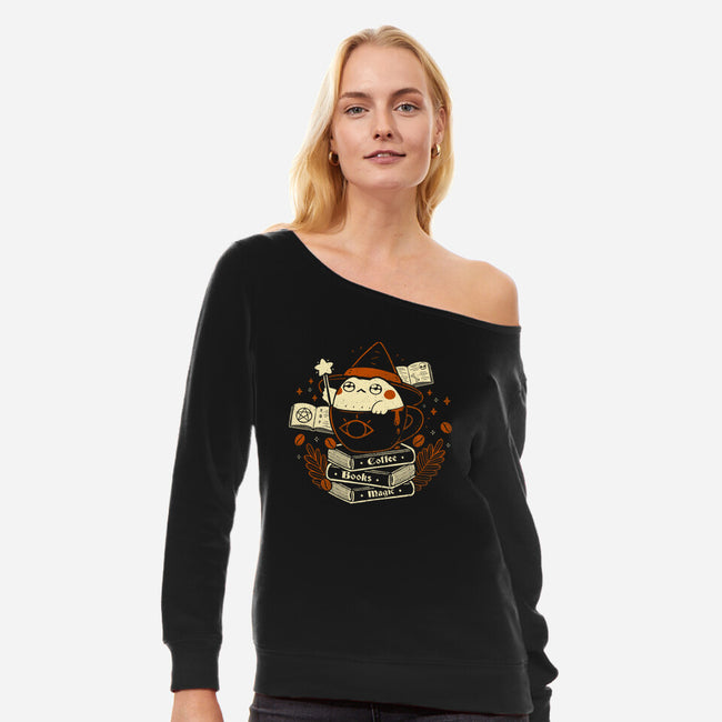 Cute Witch Frog-Womens-Off Shoulder-Sweatshirt-xMorfina