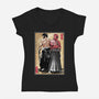 Mutant Samurai-Womens-V-Neck-Tee-DrMonekers