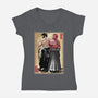 Mutant Samurai-Womens-V-Neck-Tee-DrMonekers