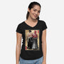 Mutant Samurai-Womens-V-Neck-Tee-DrMonekers