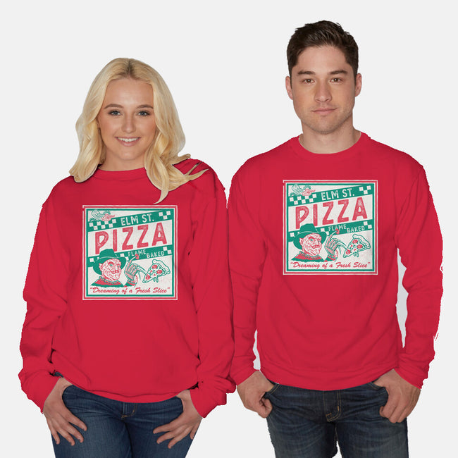 Elm St Pizza-Unisex-Crew Neck-Sweatshirt-Nemons