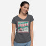 Elm St Pizza-Womens-V-Neck-Tee-Nemons