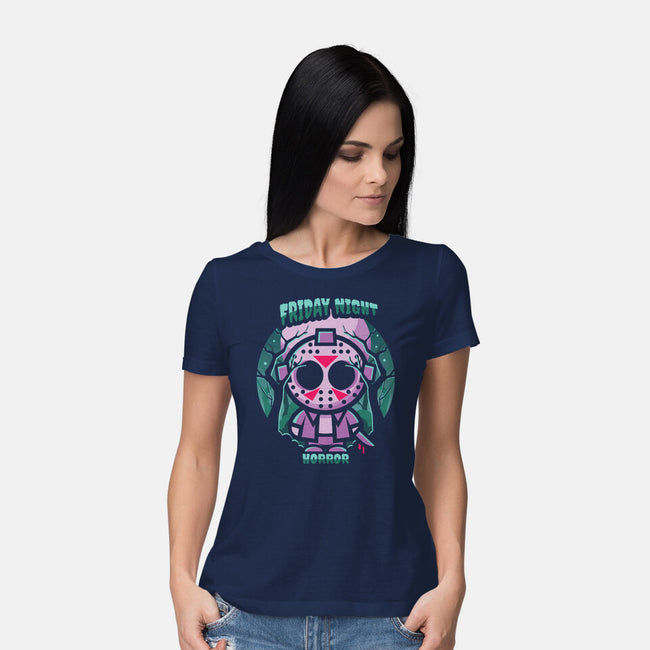 Friday Night Horror-Womens-Basic-Tee-jrberger