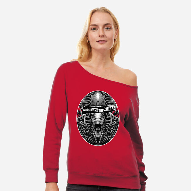 God Save The Queen-Womens-Off Shoulder-Sweatshirt-rmatix