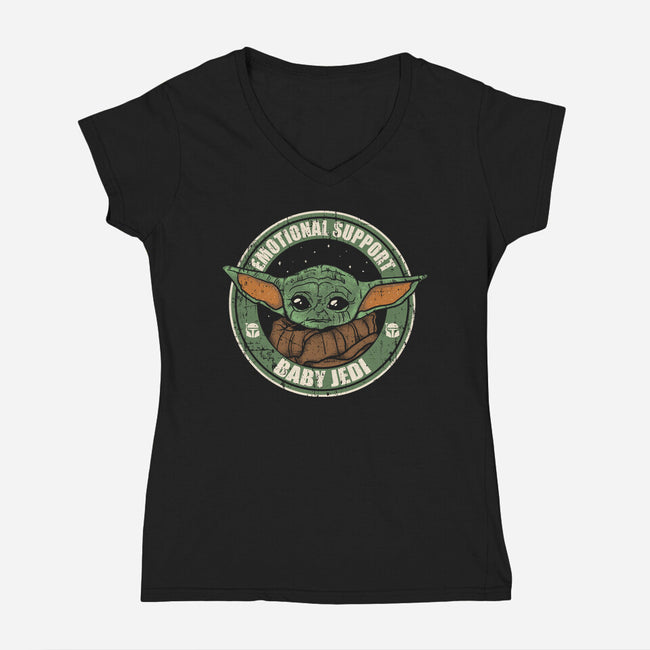 Emotional Support Jedi-Womens-V-Neck-Tee-turborat14