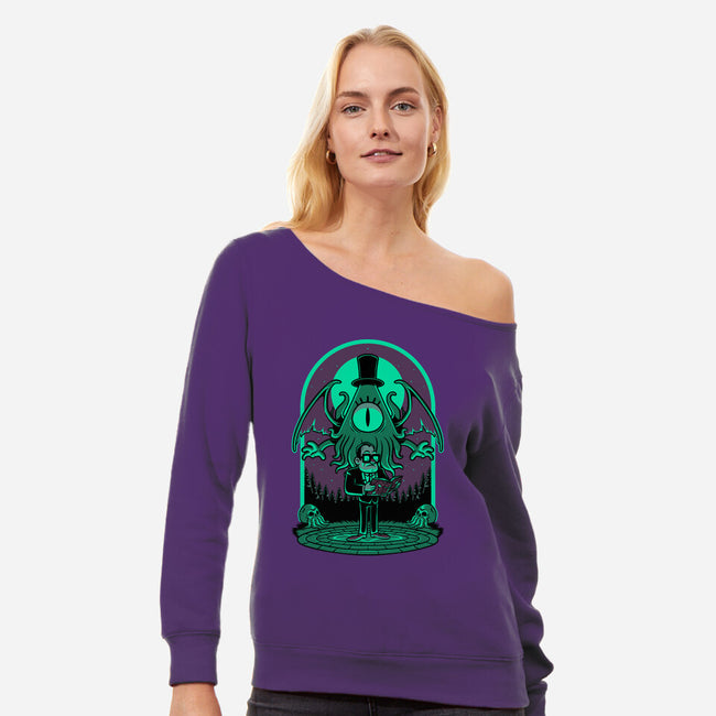 Lovecraft Ritual Falls-Womens-Off Shoulder-Sweatshirt-Studio Mootant