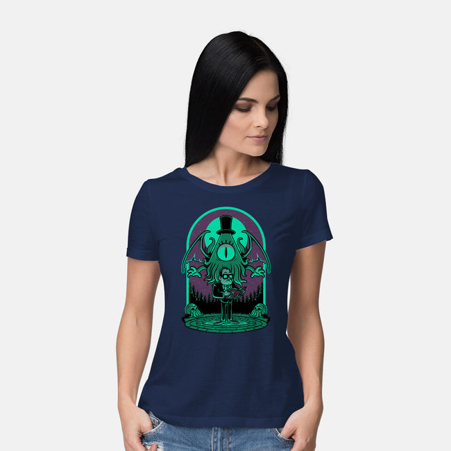 Lovecraft Ritual Falls-Womens-Basic-Tee-Studio Mootant