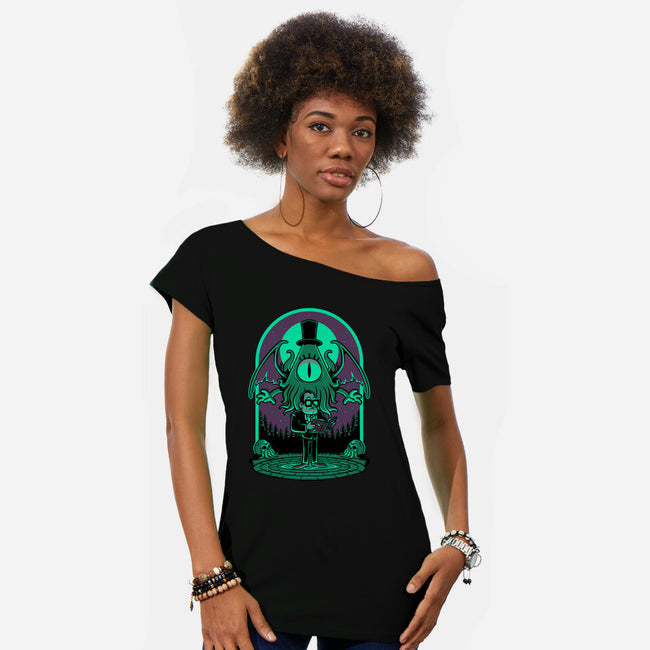 Lovecraft Ritual Falls-Womens-Off Shoulder-Tee-Studio Mootant