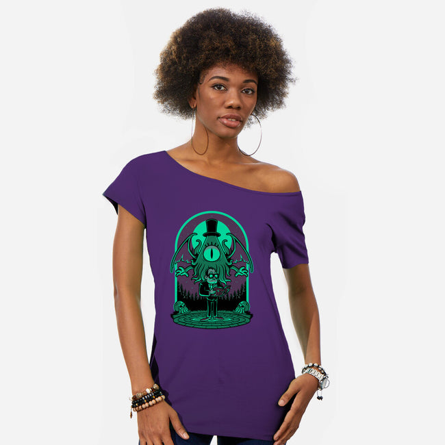 Lovecraft Ritual Falls-Womens-Off Shoulder-Tee-Studio Mootant