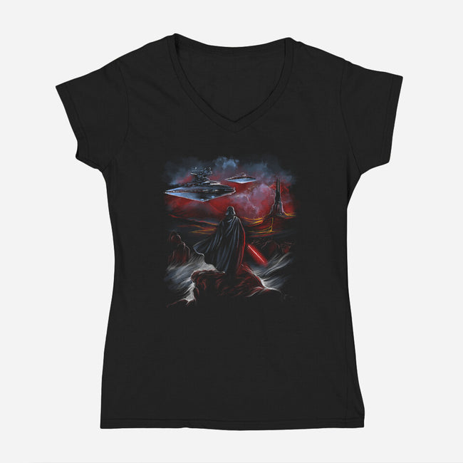 Wanderer Of The Dark Side-Womens-V-Neck-Tee-zascanauta