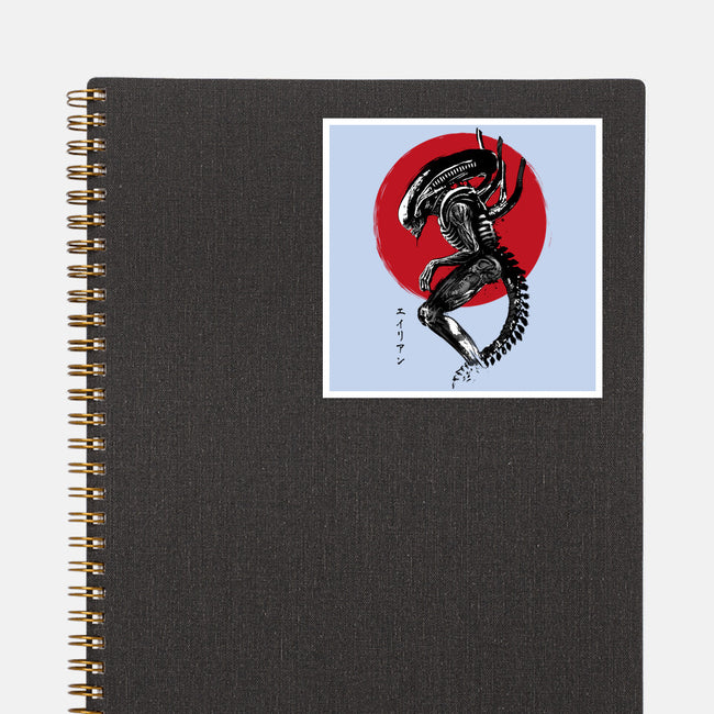 Xenomorph Sumi-e-None-Glossy-Sticker-DrMonekers