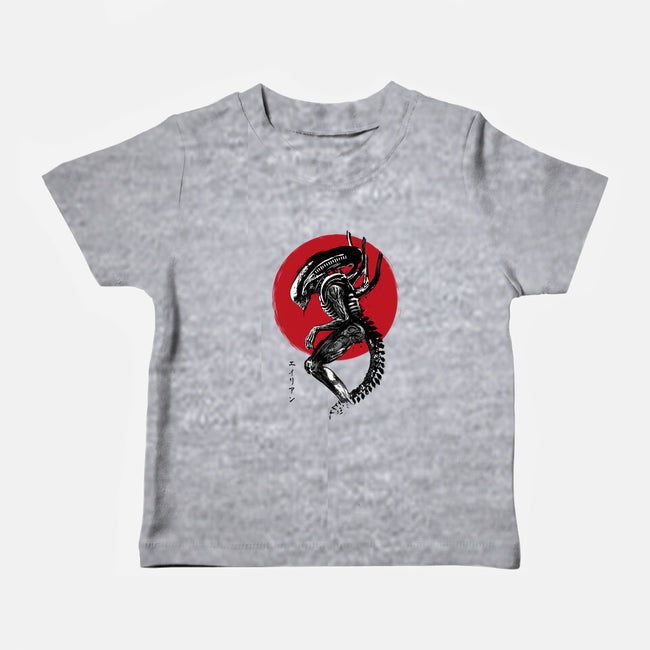 Xenomorph Sumi-e-Baby-Basic-Tee-DrMonekers