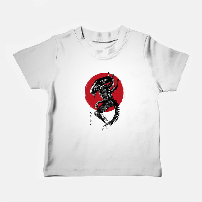 Xenomorph Sumi-e-Baby-Basic-Tee-DrMonekers