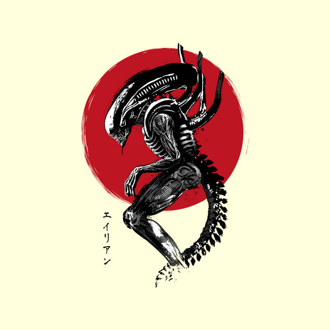 Xenomorph Sumi-e-None-Non-Removable Cover w Insert-Throw Pillow-DrMonekers