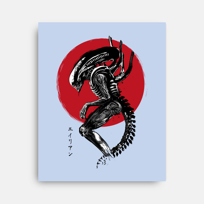 Xenomorph Sumi-e-None-Stretched-Canvas-DrMonekers