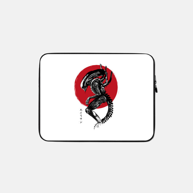 Xenomorph Sumi-e-None-Zippered-Laptop Sleeve-DrMonekers