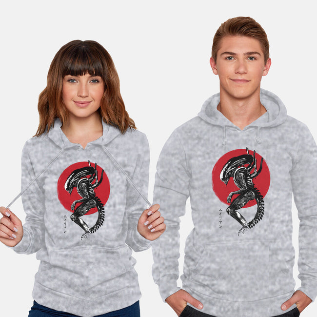 Xenomorph Sumi-e-Unisex-Pullover-Sweatshirt-DrMonekers