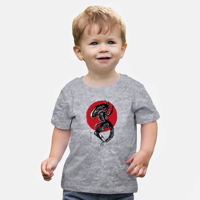 Xenomorph Sumi-e-Baby-Basic-Tee-DrMonekers