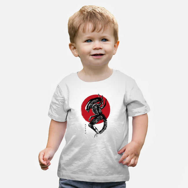 Xenomorph Sumi-e-Baby-Basic-Tee-DrMonekers