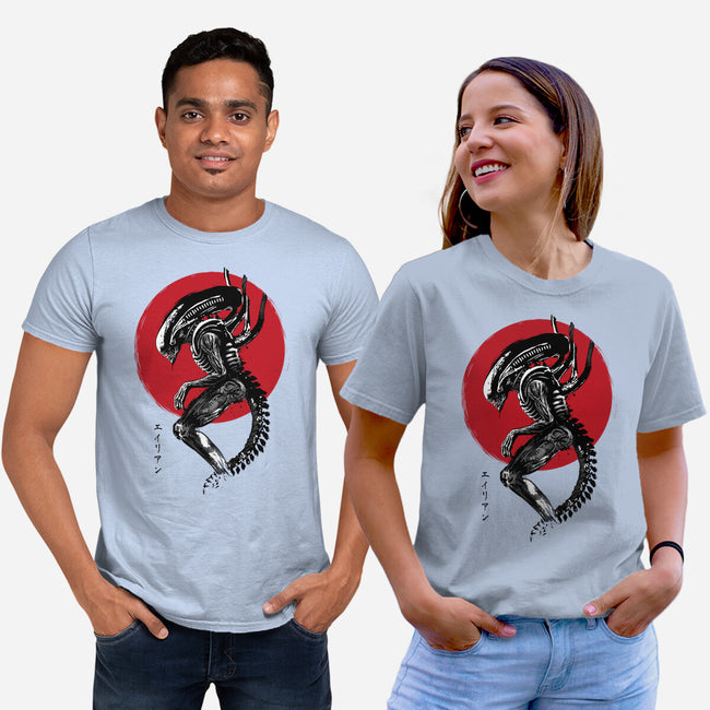 Xenomorph Sumi-e-Unisex-Basic-Tee-DrMonekers